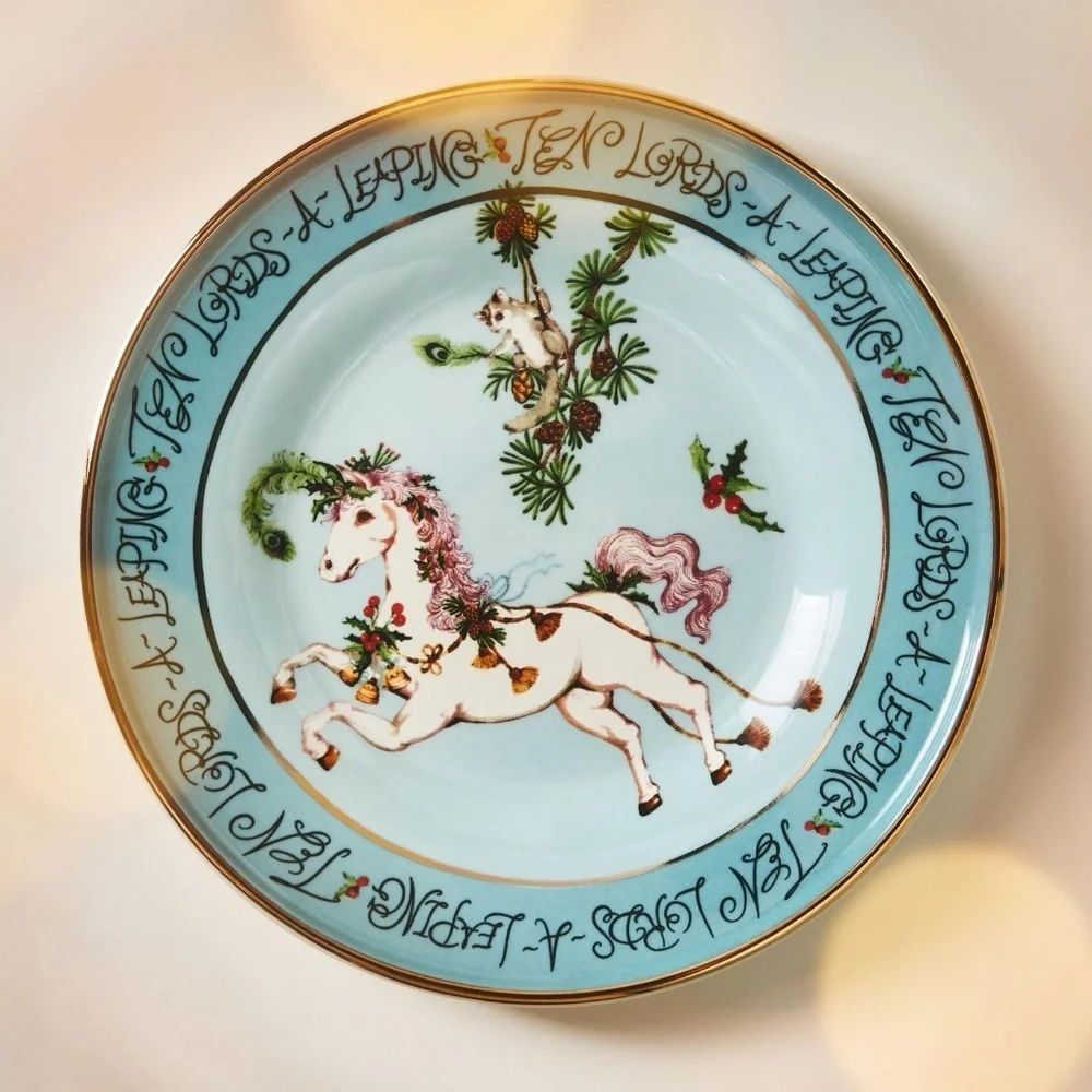 Taychamaythakool xAnthropologie Twelve Days of Christmas 12 Dessert Plates